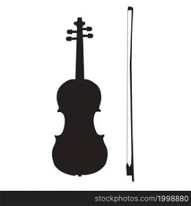 Violin icon on white background. Music instrument silhouette. flat style.