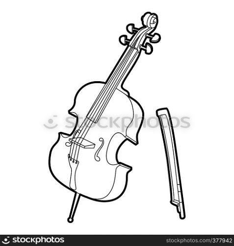 Violin icon. Outline isometric illustration of violin vector icon for web. Violin icon, outline isometric style