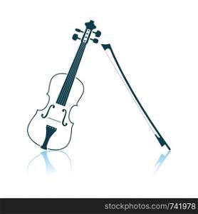 Violin Icon. Shadow Reflection Design. Vector Illustration.