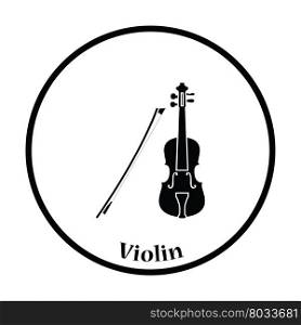 Violin icon. Thin circle design. Vector illustration.