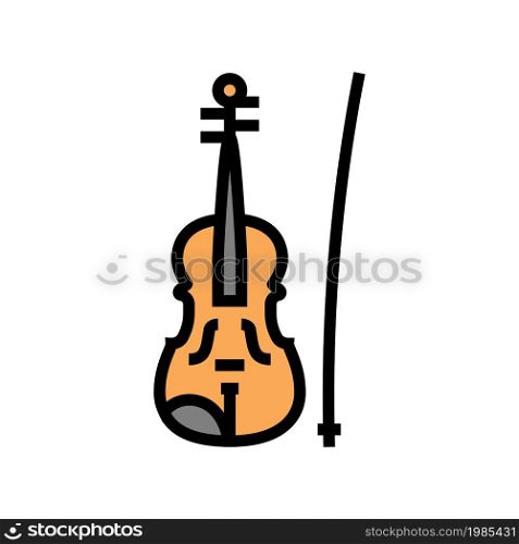 violin music instrument color icon vector. violin music instrument sign. isolated symbol illustration. violin music instrument color icon vector illustration