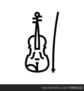 violin music instrument line icon vector. violin music instrument sign. isolated contour symbol black illustration. violin music instrument line icon vector illustration