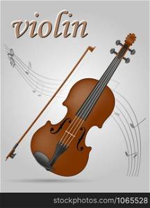 violin musical instruments stock vector illustration isolated on gray background