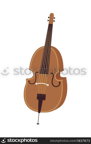 Violoncello musical instrument semi flat color vector object. Full sized item on white. Symphony orchestra. Cello isolated modern cartoon style illustration for graphic design and animation. Violoncello musical instrument semi flat color vector object