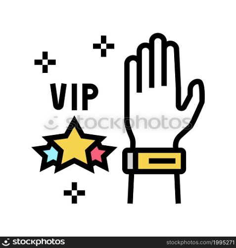 vip bracelet for concert visitor color icon vector. vip bracelet for concert visitor sign. isolated symbol illustration. vip bracelet for concert visitor color icon vector illustration