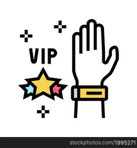 vip bracelet for concert visitor color icon vector. vip bracelet for concert visitor sign. isolated symbol illustration. vip bracelet for concert visitor color icon vector illustration
