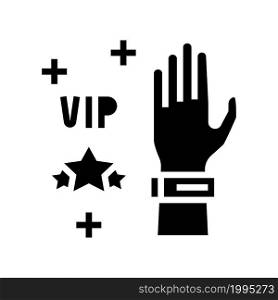 vip bracelet for concert visitor glyph icon vector. vip bracelet for concert visitor sign. isolated contour symbol black illustration. vip bracelet for concert visitor glyph icon vector illustration