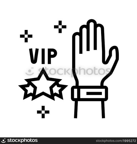 vip bracelet for concert visitor line icon vector. vip bracelet for concert visitor sign. isolated contour symbol black illustration. vip bracelet for concert visitor line icon vector illustration