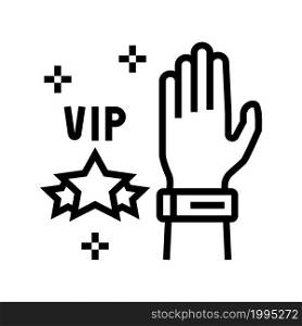 vip bracelet for concert visitor line icon vector. vip bracelet for concert visitor sign. isolated contour symbol black illustration. vip bracelet for concert visitor line icon vector illustration