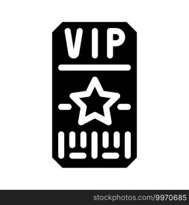 vip card of night club glyph icon vector. vip card of night club sign. isolated contour symbol black illustration. vip card of night club glyph icon vector illustration