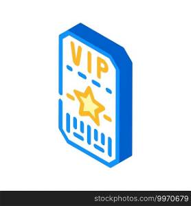vip card of night club isometric icon vector. vip card of night club sign. isolated symbol illustration. vip card of night club isometric icon vector illustration