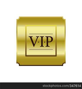 VIP gold label label in simple style on a white background. VIP gold label label, simple style