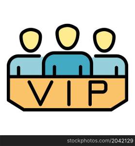 VIP lodge icon. Outline VIP lodge vector icon color flat isolated. VIP lodge icon color outline vector
