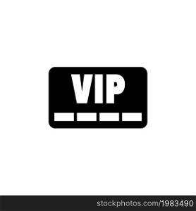 Vip Member Card. Flat Vector Icon illustration. Simple black symbol on white background. Vip Member Card sign design template for web and mobile UI element. Vip Member Card Vector Icon