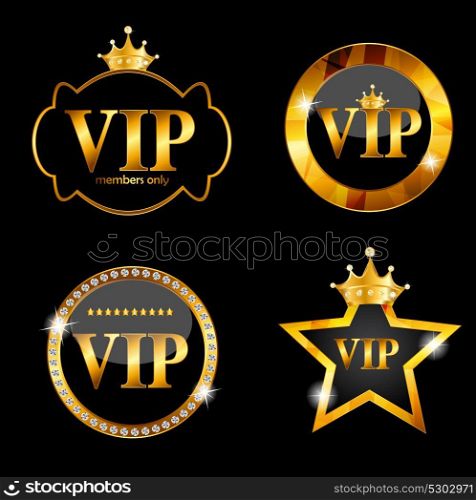 VIP Members Card on Black Background. Vector Illustration EPS10. VIP Members Card Vector Illustration