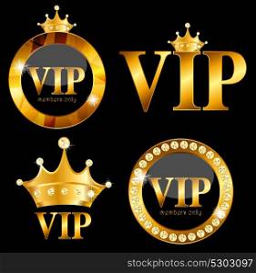 VIP Members Card on Black Background. Vector Illustration EPS10. VIP Members Card Vector Illustration