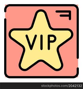 VIP star icon. Outline VIP star vector icon color flat isolated. VIP star icon color outline vector