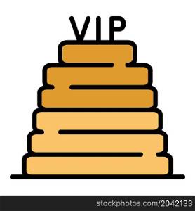 VIP steps icon. Outline VIP steps vector icon color flat isolated. VIP steps icon color outline vector