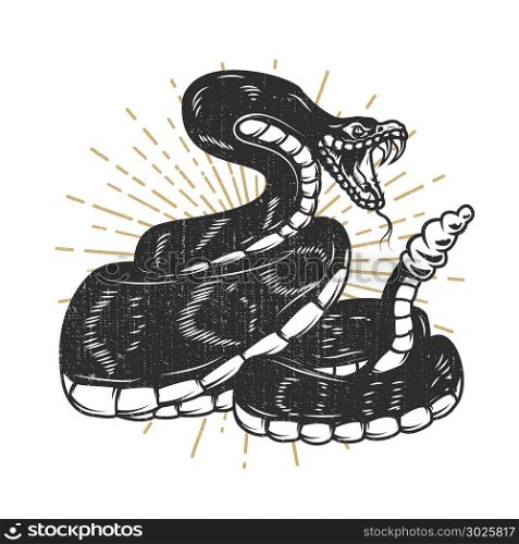 Viper snake illustration. Design element for emblem, sign, poster, t shirt. Vector illustration