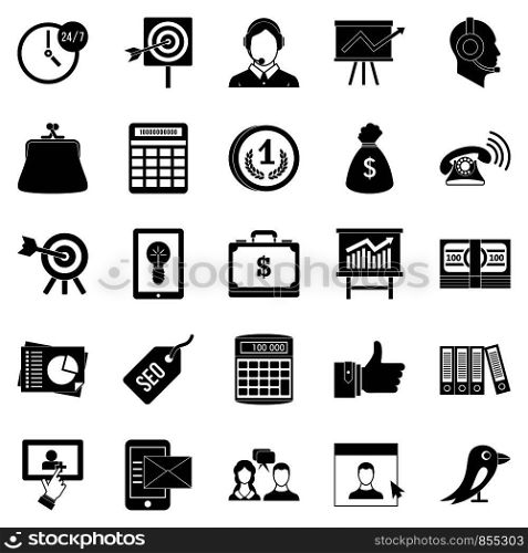 Viral marketing icons set. Simple set of 25 viral marketing vector icons for web isolated on white background. Viral marketing icons set, simple style