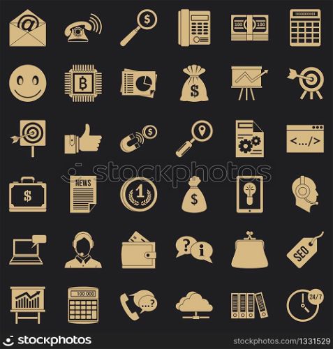 Viral marketing icons set. Simple style of 36 viral marketing vector icons for web for any design. Viral marketing icons set, simple style