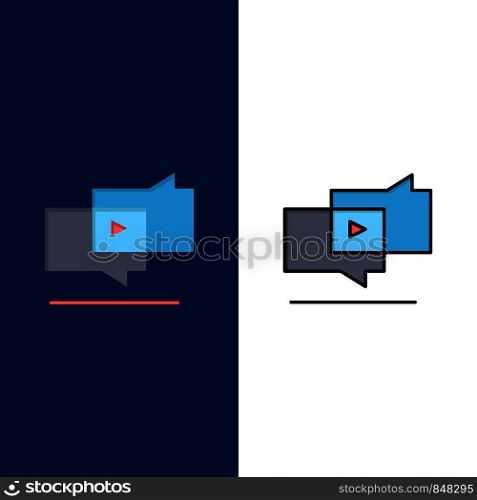 Viral, Marketing, Viral Marketing, Digital Icons. Flat and Line Filled Icon Set Vector Blue Background