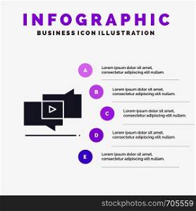 Viral, Marketing, Viral Marketing, Digital Solid Icon Infographics 5 Steps Presentation Background