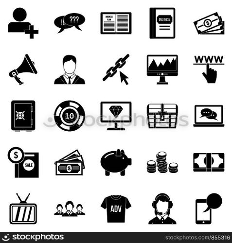 Viral video icons set. Simple set of 25 viral video vector icons for web isolated on white background. Viral video icons set, simple style