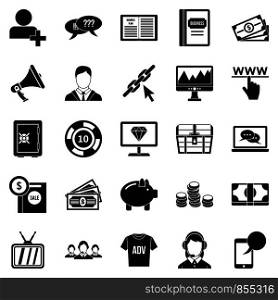 Viral video icons set. Simple set of 25 viral video vector icons for web isolated on white background. Viral video icons set, simple style