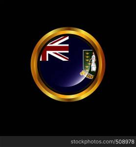 Virgin Islands UK flag Golden button
