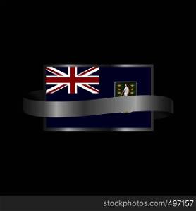 Virgin Islands UK flag Ribbon banner design