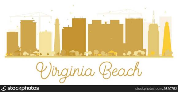 Virginia Beach City skyline golden silhouette. Vector illustration. Simple flat concept for tourism presentation, banner, placard or web. Business travel concept. Cityscape with landmarks
