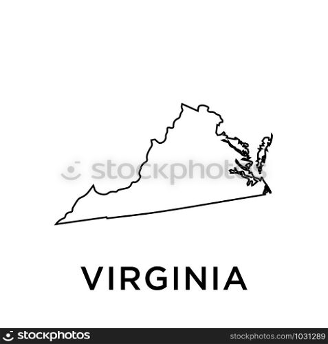 Virginia map icon design trendy