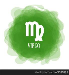 Virgo. Zodiac sign. Astrological calendar. Zodiacal color vector horoscope. Smoky circle. Line symbol
