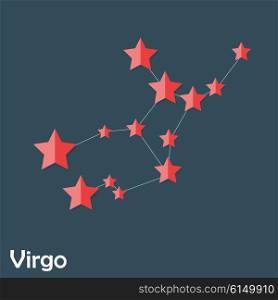 Virgo Zodiac Sign of the Beautiful Bright Stars Vector Illustration EPS10. Virgo Zodiac Sign of the Beautiful Bright Stars Vector Illustrat