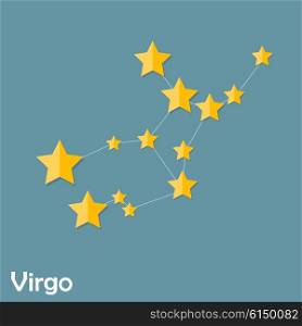Virgo Zodiac Sign of the Beautiful Bright Stars Vector Illustration EPS10. Virgo Zodiac Sign of the Beautiful Bright Stars Vector Illustrat