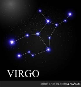 Virgo Zodiac Sign with Beautiful Bright Stars on the Background of Cosmic Sky Vector Illustration EPS10. Virgo Zodiac Sign with Beautiful Bright Stars on the Background