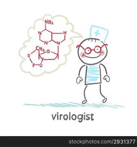 virologist thinking about the formula