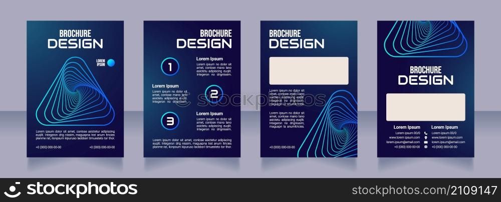 Virtual bank services blank brochure design. Template set with copy space for text. Premade corporate reports collection. Editable 4 paper pages. Bebas Neue, Audiowide, Roboto Light fonts used. Virtual bank services blank brochure design