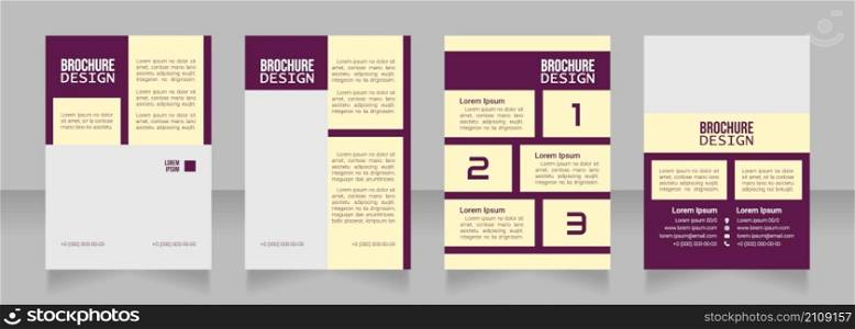 Virtual classes promo blank brochure design. Template set with copy space for text. Premade corporate reports collection. Editable 4 paper pages. Bebas Neue, Lucida Console, Roboto Light fonts used. Virtual classes promo blank brochure design