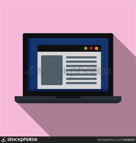Virtual computer learning icon. Flat illustration of virtual computer learning vector icon for web design. Virtual computer learning icon, flat style