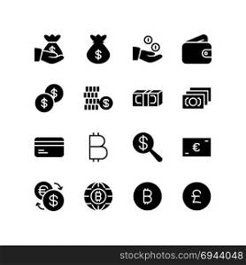 Virtual currency and digital payment icons