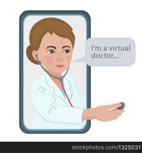 VIRTUAL DOCTOR Coronavirus Medicine Consultation Vector Set