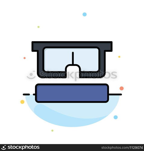 Virtual, Glasses, Medical, Eye Abstract Flat Color Icon Template