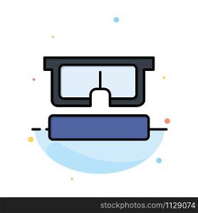 Virtual, Glasses, Medical, Eye Abstract Flat Color Icon Template