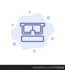 Virtual, Glasses, Medical, Eye Blue Icon on Abstract Cloud Background
