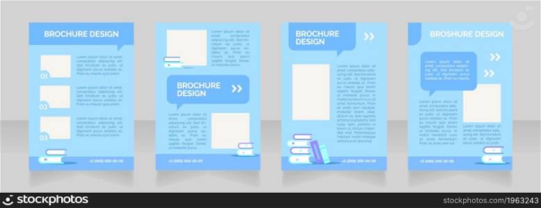 Virtual homeschooling blank brochure layout design. High school education. Vertical poster template set with empty copy space for text. Premade corporate reports collection. Editable flyer paper pages. Virtual homeschooling blank brochure layout design