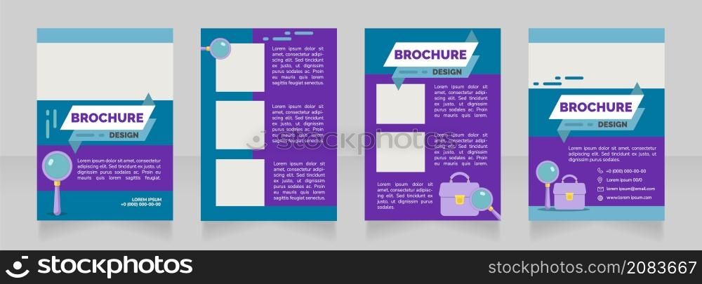 Virtual interview guide blank brochure design. Template set with copy space for text. Premade corporate reports collection. Editable 4 paper pages. Raleway Black, Regular, Light fonts used. Virtual interview guide blank brochure design