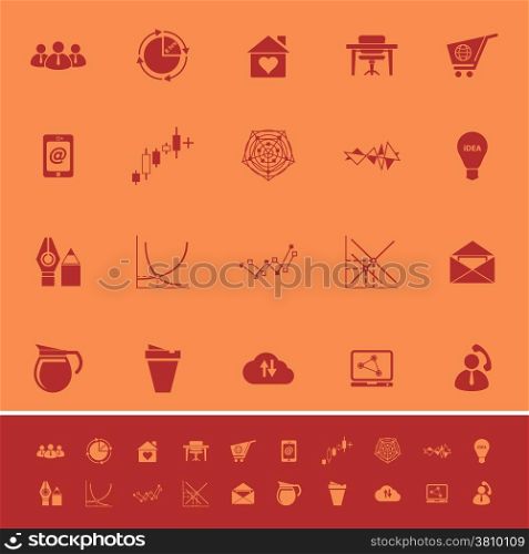 Virtual organization color icons on orange background, stock vector
