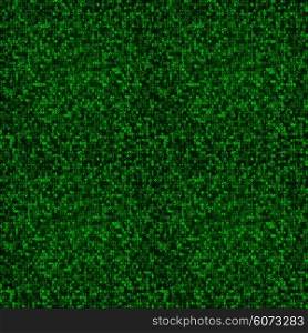 Virtual reality, abstract technology background with green symbols, vector illustration.